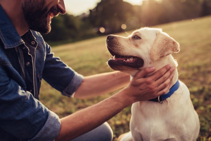 Photo of a man with dog
