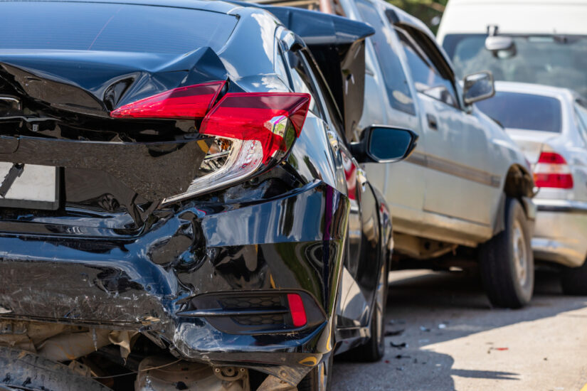 Heavy Car Accident Scene